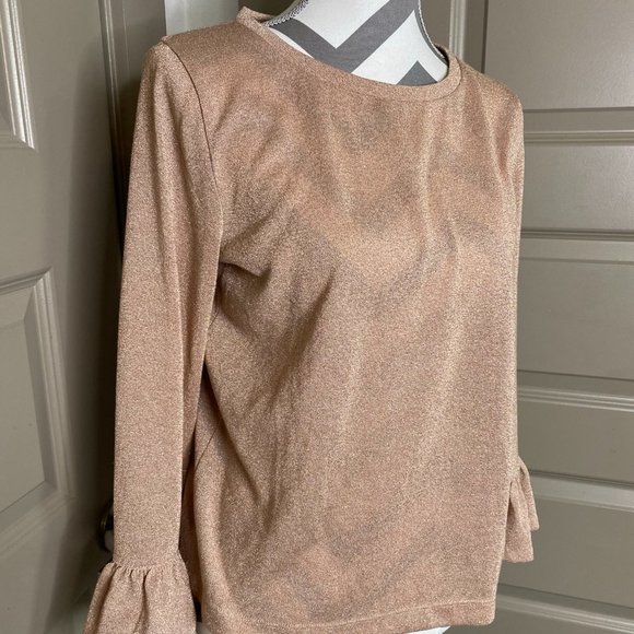 Rose Gold J.Crew long-sleeve Blouse - Picture 2 of 4